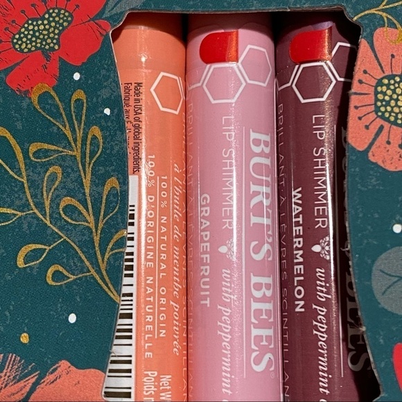 Burt's Bees Kissable Color Cool Gift Set Watermelon Apricot Grapefruit - Picture 5 of 5